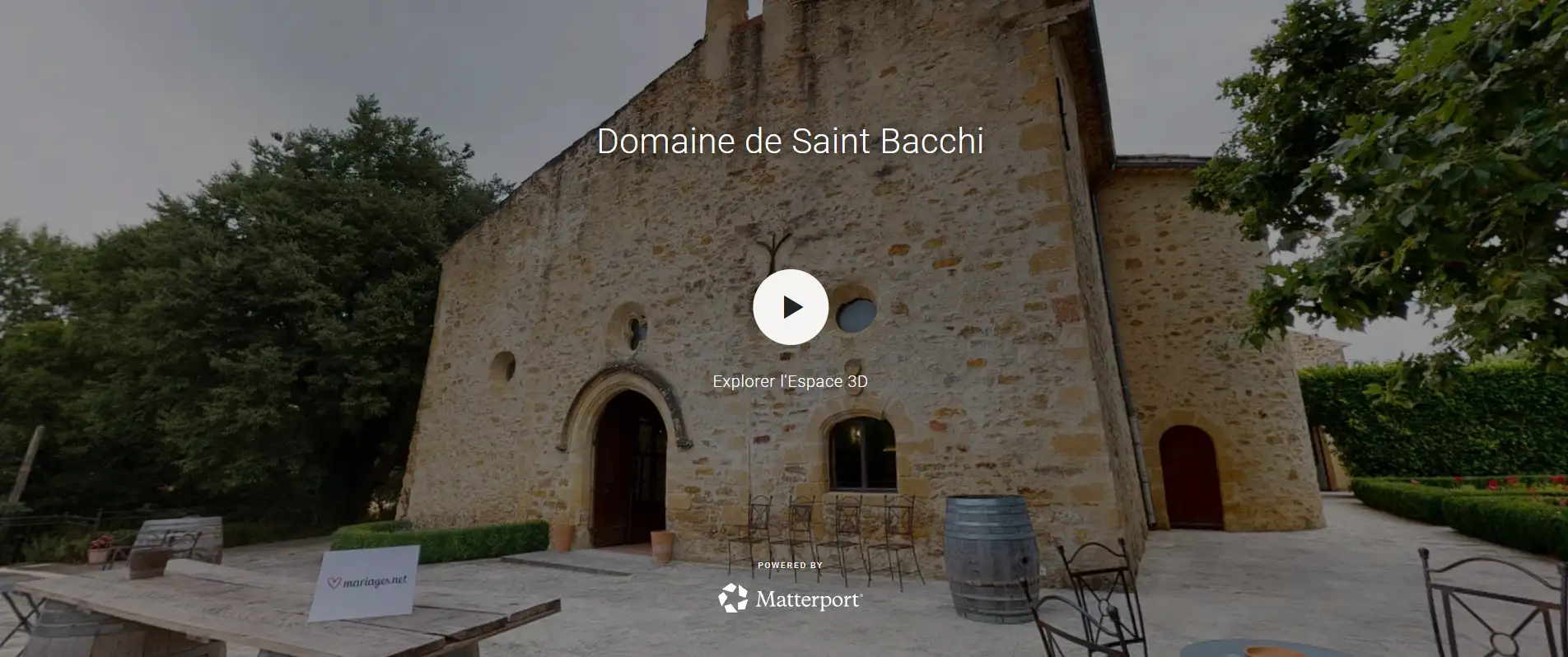 360 Matterport Capture d’écran 2026-02-05 104605_resultat Visite de la chapelle salle de réception mariage et événements privés et professionnels Saint Bachhi